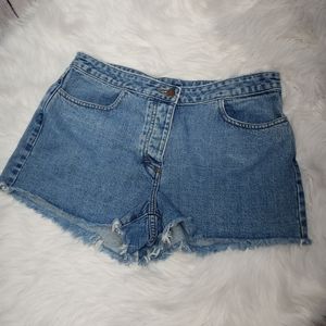 J. Crew Blue Jean Raw Fringed Shorts 10